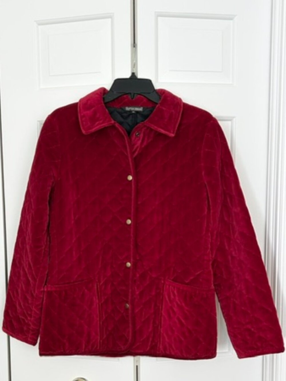 Supply & Demand EUC Quilted Red Velvet Field Jacket Size Medium